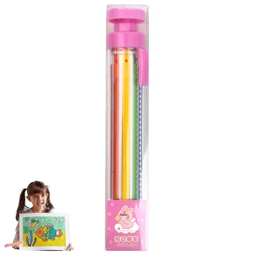 Weppduk Einziehbare Farbstifte – 8-in-1 mehrfarbige Buntstifte für Kinder, 8-farbige einziehbare Buntstifte, für Kinder, Malerei, Partygeschenke, Zeichnen, Lernen und Kunstunterricht von Weppduk