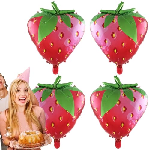 Weppduk Fruchtballons in Fruchtform, Aluminium-Luftballons – tropische Erdbeer-Wassermelonen-Jumbo-Ballons, Lebensmittelballons, Foto-Requisiten, Party-Dekorationen für Geburtstag, Gender Reveal von Weppduk