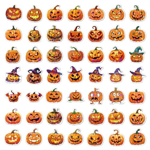 Weppduk Halloween-Kürbis-Aufkleber für Kinder, 50 x Halloween-Aufkleber, Großpackung – holografisch glänzende Vintage-Aufkleber, wasserdichte Halloween-Party-Aufkleber für Laptops, Tagebücher Weppduk Halloween-Kürbis-Aufkleber für Kinder, 50 x Halloween-Aufkleber, Großpackung – holografisch glänzende Vintage-Aufkleber, wasserdichte Halloween-Party-Aufkleber für Laptops, Tagebücher von Weppduk