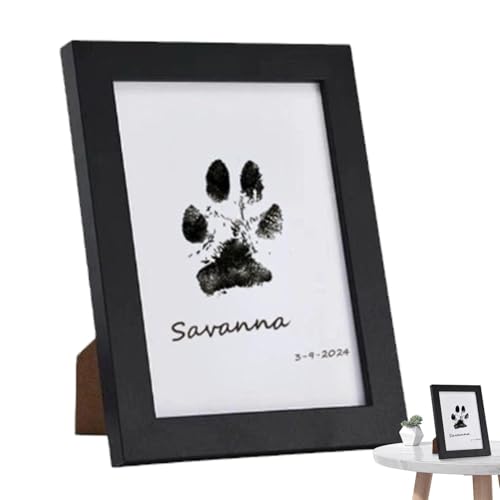 Weppduk Hundepfotenabdruck-Rahmen-Set – Pfotenabdruck-Stempelkissen für Hunde, Holz-Bilderrahmen, Hundepfotenabdruck-Set, Andenkenrahmen für Hunde und Katzen Weppduk Hundepfotenabdruck-Rahmen-Set – Pfotenabdruck-Stempelkissen für Hunde, Holz-Bilderrahmen, Hundepfotenabdruck-Set, Andenkenrahmen für Hunde und Katzen von Weppduk