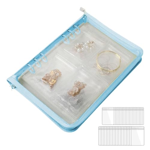 Weppduk Ohrring-Halter, wasserdichter Ohrring-Organizer mit großer Kapazität, Reise-Schmucketui, platzsparender Organizer für Ringe von Weppduk