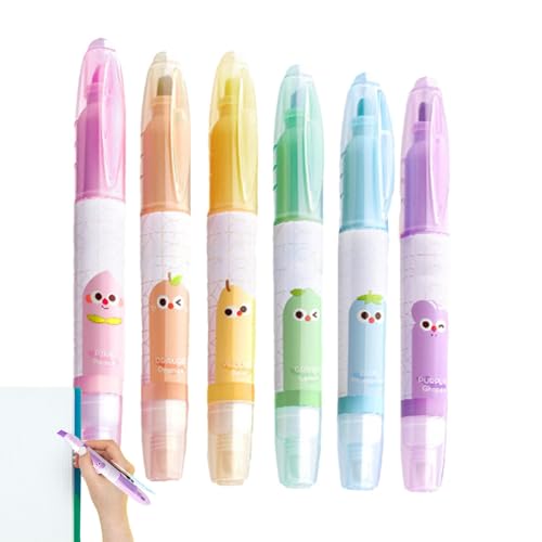 Weppduk Radiergummi, Textmarker, glattes Schreiben, Schüler, löschbare Textmarker, Schulbedarf, doppelseitige Buchjournaling-Textmarker von Weppduk