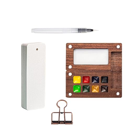 Weppduk Reise-Aquarell-Palette, Reise-Aquarell-Paletten-Set, Aquarell-Palette mit Clip, kleine Aquarell-Holzfarbpalette Weppduk Reise-Aquarell-Palette, Reise-Aquarell-Paletten-Set, Aquarell-Palette mit Clip, kleine Aquarell-Holzfarbpalette von Weppduk