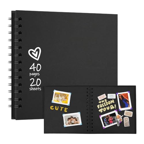 Weppduk Scrapbook Album, Hardcover Papier Scrap Book, 17,8 x 17,8 cm Album für Familienhochzeit, 40 Seiten Scrapbook Bilder, Hardcover Papier Fotoalben von Weppduk