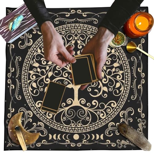 Weppduk Tarot-Deck-Tischdecke, faltbar, rutschfest, weiche, geheimnisvolle Tischdecke, tragbare Tischdecken für Tarot-Enthusiasten, Berater von Weppduk