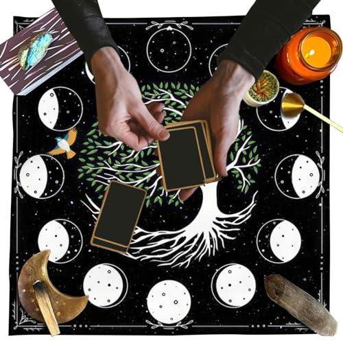 Weppduk Tarotkarten-Tischdecke, rutschfeste Tarotkarten-Tischdecke, weiche, geheimnisvolle Tischdecke, tragbare Tischdecke für Tarot-Enthusiasten, Berater von Weppduk