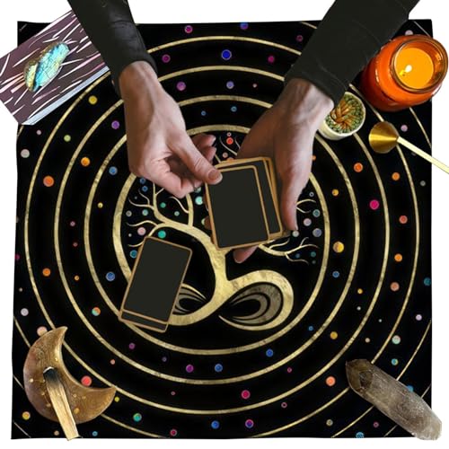 Weppduk Tarotkartentischdecke, rutschfeste Tarotkarten-Tischdecke, tragbares Tarot-Zubehör, geheimnisvolle Tischdecke für Kartenliebhaber, Berater von Weppduk