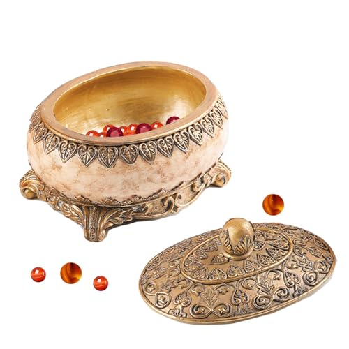 Weppduk Vintage-Ring-Box, ausgefallene ovale Schmuckschatulle für Damen, europäischer Vintage-Schmuck-Organizer, goldene Rosenkranz-Box, Hochzeitsdekoration für Ohrringe, Halsketten, Ringe Weppduk Vintage-Ring-Box, ausgefallene ovale Schmuckschatulle für Damen, europäischer Vintage-Schmuck-Organizer, goldene Rosenkranz-Box, Hochzeitsdekoration für Ohrringe, Halsketten, Ringe von Weppduk