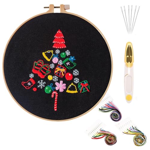 Weppduk Weihnachts-Stickerei-Anfänger-Set – Stickrahmen-Kits | handbestickte Kreuzstich-Material-Sets mit Stickrahmen | handgefertigtes Materialpaket für Anfänger und Erwachsene Weppduk Weihnachts-Stickerei-Anfänger-Set – Stickrahmen-Kits | handbestickte Kreuzstich-Material-Sets mit Stickrahmen | handgefertigtes Materialpaket für Anfänger und Erwachsene von Weppduk