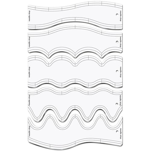 Weppduk Wellenlineal, Quilt-Lineal – Acryl-Wellen-Lineal, klare Nählineale, Nähwerkzeuge, Quilt-Lineal, Quilt-Vorlagen, Näh- -Lineal von Weppduk