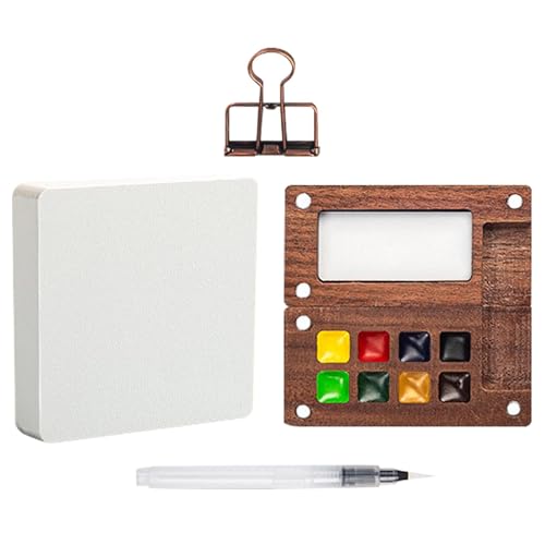 Weppduk Winzige Aquarellpalette, Holzpalette, Reise-Set, Reise-, Outdoor-Aquarell-Paletten, tragbare Holz-Malpalette Weppduk Winzige Aquarellpalette, Holzpalette, Reise-Set, Reise-, Outdoor-Aquarell-Paletten, tragbare Holz-Malpalette von Weppduk