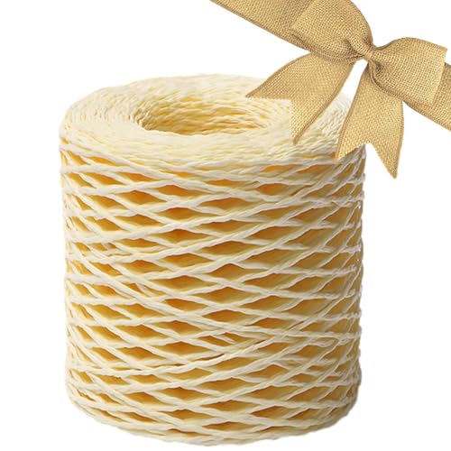 Weqizuerqi 150 M Raffiabast Papierband Raffia Garn Bastband Geschenkband Zum Häkeln Bastbänder Packschnur Für Taschen von Weqizuerqi