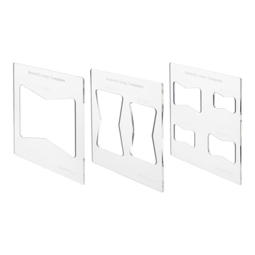 Weqizuerqi Bowtie Router Template Jig Kit – 3 x Holzbearbeitungsfräser-Schablone, Teile, transparentes Zubehör mit deutlich markierter Markierung für Schmuckherstellung von Weqizuerqi