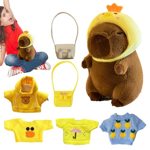Weqizuerqi Capybara Plüschtier mit Kleidung,Gefülltes Capybara mit Kleidung - Weiche Tierkuschelpuppe,9 Zoll süße Stofftier Spielzeug Dress Up Cartoon Puppe für Mädchen Weqizuerqi Capybara Plüschtier mit Kleidung,Gefülltes Capybara mit Kleidung - Weiche Tierkuschelpuppe,9 Zoll süße Stofftier Spielzeug Dress Up Cartoon Puppe für Mädchen von Weqizuerqi
