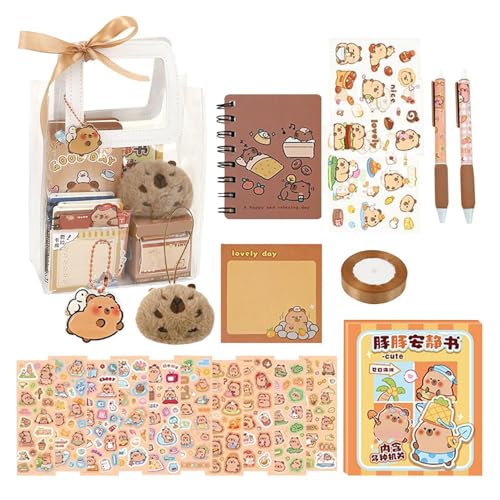 Weqizuerqi Capybara Schreibwaren-Set, Capybara-Schreibwaren | Cute Capybara-Bleistifte, Haftnotizen – Lernbedarf, Anhänger für Rucksack, Bürodekoration, Aufkleber Weqizuerqi Capybara Schreibwaren-Set, Capybara-Schreibwaren | Cute Capybara-Bleistifte, Haftnotizen – Lernbedarf, Anhänger für Rucksack, Bürodekoration, Aufkleber von Weqizuerqi