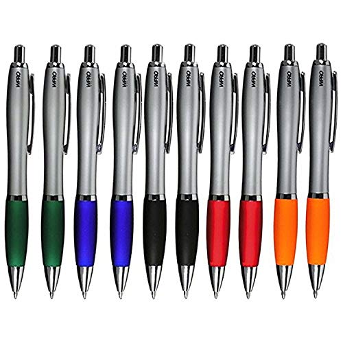 Werbeartikel-Pro WPRO Kugelschreiber 10 Stück David in blaue Mine ergonomischer dicker Griff Neu Neutral Kulli ohne Gravur Druck Logo im 10er Set … (Farbenmix) von WPRO