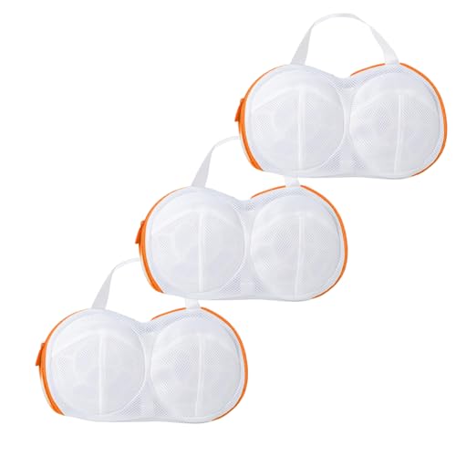 Werduoland 3 x BH-Wäschesäcke für Wäsche, Netzstoff, für Damen, Dessous, Unterwäsche, Büstenhalter mit Griff und Reißverschluss, Dessous, BH, Wäschesack für Waschmaschine, zart (Orange, D- bis Werduoland 3 x BH-Wäschesäcke für Wäsche, Netzstoff, für Damen, Dessous, Unterwäsche, Büstenhalter mit Griff und Reißverschluss, Dessous, BH, Wäschesack für Waschmaschine, zart (Orange, D- bis von Werduoland