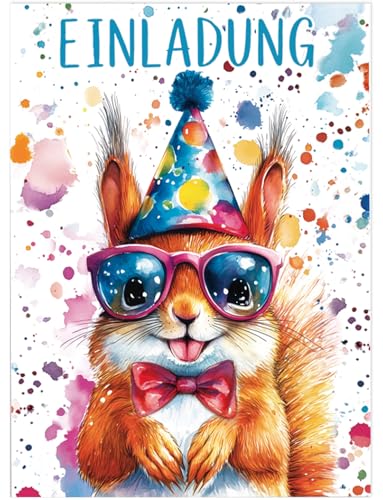 Werfunee - 12 Stück Einladungskarten Kindergeburtstag Mädchen Junge - 15 x 11cm Eichhörnchen Einladungskarten Geburtstag - Einladung Kindergeburtstag - Geburtstagseinladungen Mädchen Junge Werfunee - 12 Stück Einladungskarten Kindergeburtstag Mädchen Junge - 15 x 11cm Eichhörnchen Einladungskarten Geburtstag - Einladung Kindergeburtstag - Geburtstagseinladungen Mädchen Junge von Werfunee