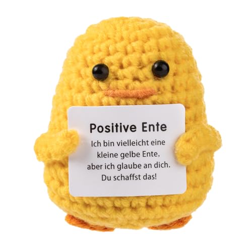 Werfunee Pocket Hug Positive Enten, Glücksbringer Positive Enten Strickwolle Positive Kartoffel Deutsch, Positive Mutmacher Geschenke, Gute Besserung Geschenk motivationsgeschenke von Werfunee