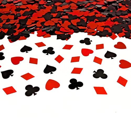 Werich Casino Party Konfetti Metallic Folie Poker Karte Anzug Tisch Streuung - Rote & Schwarze Herzen, Pik, Clubs, Diamanten - Casino Thema Dekorationen für Pokernacht, Las Vegas, Geburtstag, Hochzeit Werich Casino Party Konfetti Metallic Folie Poker Karte Anzug Tisch Streuung - Rote & Schwarze Herzen, Pik, Clubs, Diamanten - Casino Thema Dekorationen für Pokernacht, Las Vegas, Geburtstag, Hochzeit von Werich