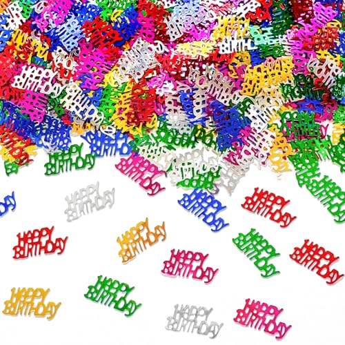 Werich Geburtstag Konfetti | Glitzer Konfetti Streusel für Party Tisch Streudeko | Mehrfarbig für Geburtstagsfeier Dekoration | Metallic Folie Werich Geburtstag Konfetti | Glitzer Konfetti Streusel für Party Tisch Streudeko | Mehrfarbig für Geburtstagsfeier Dekoration | Metallic Folie von Werich