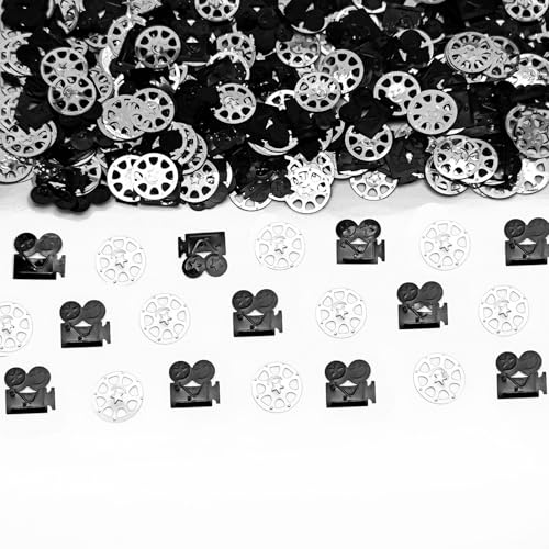 Werich Kamera-Konfetti für Filmabende, 600 Stück, Filmrolle und Kamerafolie, Tischstreudekoration, schwarz-silberfarben, Filmthemen-Dekor für Hollywood-Auszeichnungen, Kino-Geburtstag Werich Kamera-Konfetti für Filmabende, 600 Stück, Filmrolle und Kamerafolie, Tischstreudekoration, schwarz-silberfarben, Filmthemen-Dekor für Hollywood-Auszeichnungen, Kino-Geburtstag von Werich