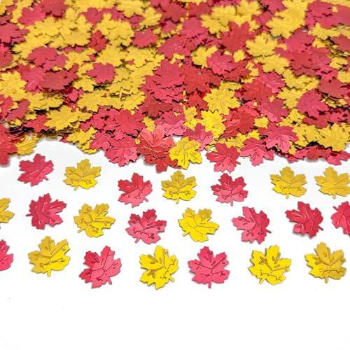 Werich Thanksgiving Halloween Ahornblatt Konfetti Tischstreuung, Herbst Hochzeit Party Dekorationen, Rot und Gold Herbst Dekor Werich Thanksgiving Halloween Ahornblatt Konfetti Tischstreuung, Herbst Hochzeit Party Dekorationen, Rot und Gold Herbst Dekor von Werich