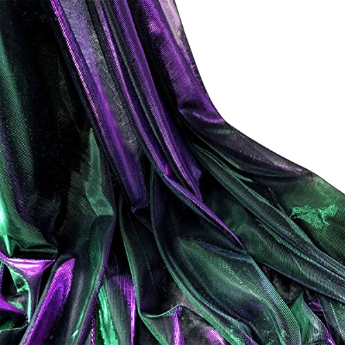 Weriirew Lila Grün Verlaufsgitter Designer-Gaze-Stoff, fluoreszierender, glänzender Netzstoff, magische Farbe, Kleidungsstoff für Kleid, Rock, Tanzen, Vorhänge, 50 x 150 cm Weriirew Lila Grün Verlaufsgitter Designer-Gaze-Stoff, fluoreszierender, glänzender Netzstoff, magische Farbe, Kleidungsstoff für Kleid, Rock, Tanzen, Vorhänge, 50 x 150 cm von Weriirew