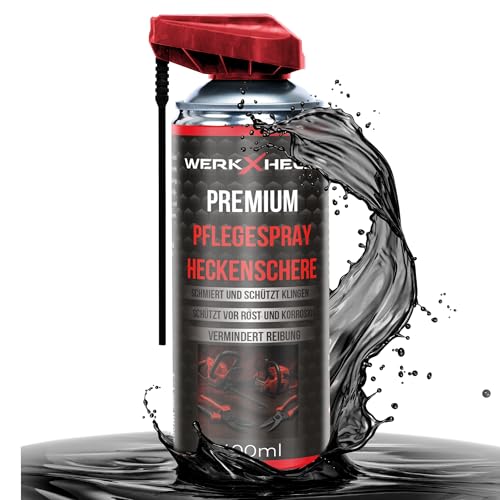 WerkXheld Pflegespray für Heckenscheren 400ml | Rostlöser & Kriechöl gegen Harz, Schmutz & Korrosion | Wartungsspray für Gartengeräte | Entroster & Schmiermittel von WerkXheld