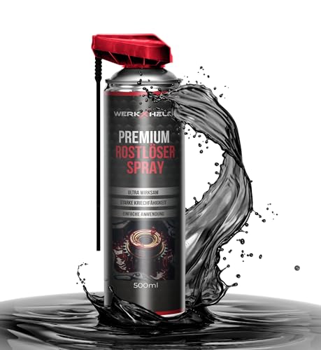 WerkXheld Rostlöser-Spray 500ml | Extrem starker Rostentferner & Kriechöl für Metall, Fahrrad, Auto & mehr | Anti-Rost-Spray | Multifunktionaler Entroster & Glühkerzenlöser WerkXheld Rostlöser-Spray 500ml | Extrem starker Rostentferner & Kriechöl für Metall, Fahrrad, Auto & mehr | Anti-Rost-Spray | Multifunktionaler Entroster & Glühkerzenlöser von WerkXheld