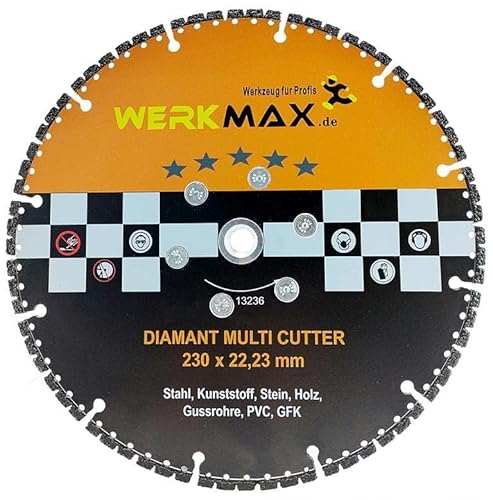Werkmax Allesschneider Diamant Trennscheibe 230mm M14 Flansch MultiCutter schneidet alle Baumaterialien von Werkmax