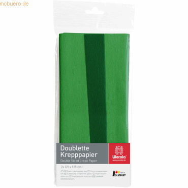 10 x Werola Krepppapier Doublette 90g/qm 125x25cm gelbgrün-moos von Werola