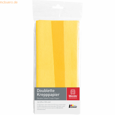 10 x Werola Krepppapier Doublette 90g/qm 125x25cm weißgelb-gelb von Werola