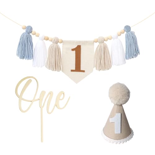 1 Geburtstag Hochstuhl Deko mit Khaki Kegel Hut Banner und Cake Topper Baby Shower Deko Set Baby Geburtstag Foto Banner für Foto Requisiten für Jungen und Mädchen 1 Geburtstag Hochstuhl Deko mit Khaki Kegel Hut Banner und Cake Topper Baby Shower Deko Set Baby Geburtstag Foto Banner für Foto Requisiten für Jungen und Mädchen von Werownsgso