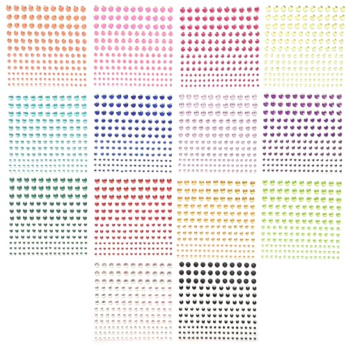 14 Blätter Glitzersteine Selbstklebend, 2310 Stück Strasssteine Schmucksteine Dekosteine, 4 Größen Glitzersteine, 14 Farben Rhinestones Aufkleber für Gesichts Make Up DIY Bastelarbeiten Festival Deko 14 Blätter Glitzersteine Selbstklebend, 2310 Stück Strasssteine Schmucksteine Dekosteine, 4 Größen Glitzersteine, 14 Farben Rhinestones Aufkleber für Gesichts Make Up DIY Bastelarbeiten Festival Deko von Werownsgso