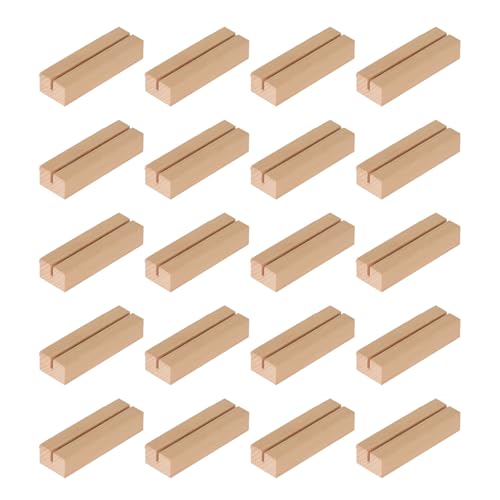 Werownsgso 20 Stück Holz Platzkartenhalter, Menü Kartenhalter, Tischkartenhalter Holz, Postkartenhalter, Fotohalter für Hochzeiten, Bankette und Partys, Geburtstage (10 x 3 x 2 cm) von Werownsgso