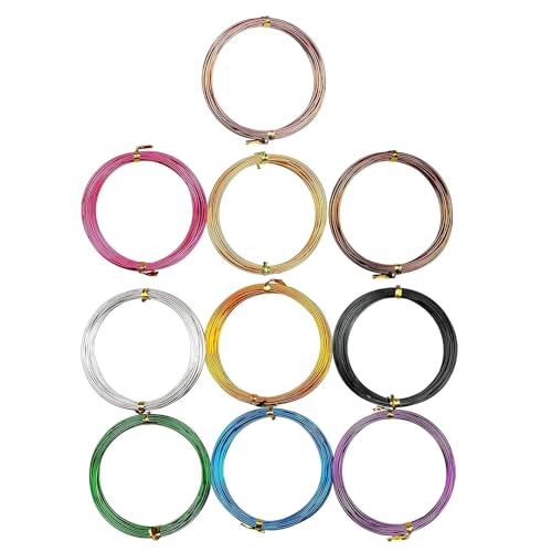 Werownsgso 50m Basteldraht, 10 Farben Aluminiumdraht, 1mm Biegsamer Aludraht Zum Basteln, Biegbar Schmuckdraht für Schmuck Basteln, DIY Skulptur Fahrrad Motorrad Modellierung, Floristik und Handwerk Werownsgso 50m Basteldraht, 10 Farben Aluminiumdraht, 1mm Biegsamer Aludraht Zum Basteln, Biegbar Schmuckdraht für Schmuck Basteln, DIY Skulptur Fahrrad Motorrad Modellierung, Floristik und Handwerk von Werownsgso