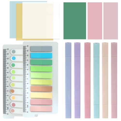 Werownsgso 700 Haftnotizen Mit 6 Textmarkern 6 Transparente Haftnotizen Weiches Doppelkopf-Textmarker-Set Schnelltrocknend Geeignet Für Buchanmerkungen Etiketten Studium Büro Memo Werownsgso 700 Haftnotizen Mit 6 Textmarkern 6 Transparente Haftnotizen Weiches Doppelkopf-Textmarker-Set Schnelltrocknend Geeignet Für Buchanmerkungen Etiketten Studium Büro Memo von Werownsgso