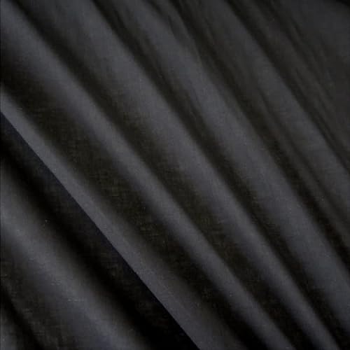 Stoff Meterware Baumwolle Batist schwarz 0,5 m leicht Voile Gardinenstoff Betthimmel Baumwollstoff leicht transparent von Werthers Stoffe