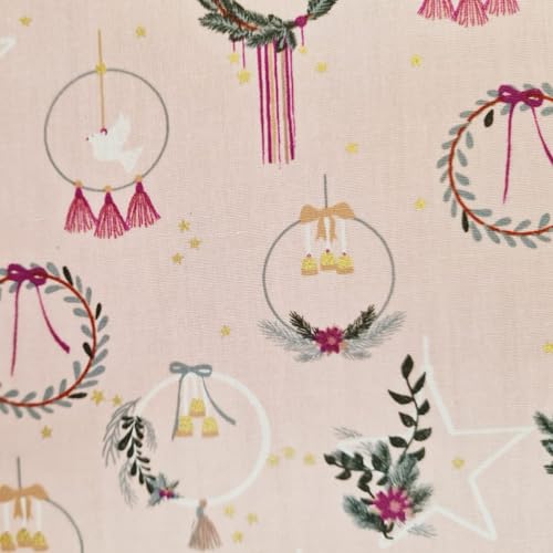 Stoff Meterware Weihnachten 0,5 m Mila rosa Kränze Advent Weihnachtsstoff Weihnachtstoff wiederverwendbares Geschenkpapier nachhaltig Stoff Meterware Weihnachten 0,5 m Mila rosa Kränze Advent Weihnachtsstoff Weihnachtstoff wiederverwendbares Geschenkpapier nachhaltig von Werthers Stoffe