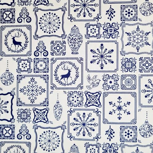 Stoff Meterware Weihnachten 0,5 m Renesse blau weiß Kacheln Patches Ornament Holland Weihnachtsstoff Weihnachtstoff wiederverwendbares Geschenkpapier nachhaltig Stoff Meterware Weihnachten 0,5 m Renesse blau weiß Kacheln Patches Ornament Holland Weihnachtsstoff Weihnachtstoff wiederverwendbares Geschenkpapier nachhaltig von Werthers Stoffe