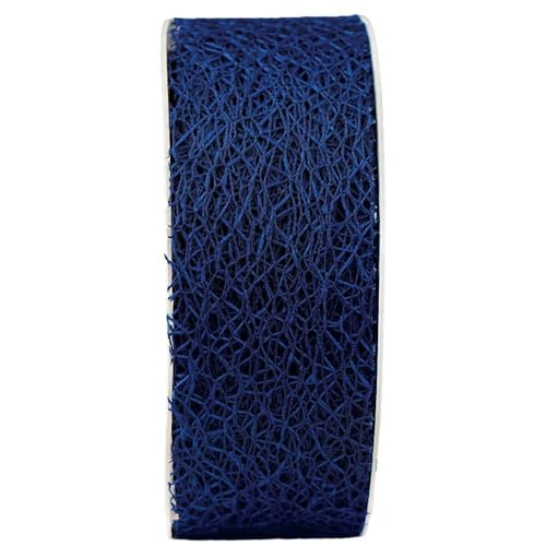 Geschenkband, Dekoband, Polyester, Dunkelblau, Netzoptik, 38 mm x 20 m, 1 Rolle(n) von Wertpack