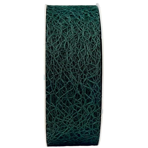 Geschenkband, Dekoband, Polyester, Dunkelgrün, Netzoptik, 38 mm x 20 m, 1 Rolle(n) von Wertpack