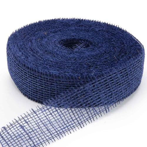 Geschenkband Jute dunkelblau 40m / 50 mm, 1 Rolle(n) von Wertpack