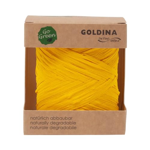 Geschenkbast, Bastbänder, Naturbast, 10 mm stark, 50 lfm, Gelb, 1 Rolle(n) von Wertpack