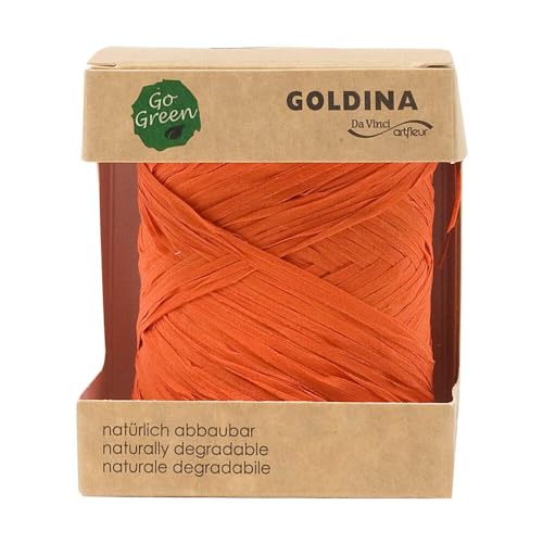 Geschenkbast, Bastbänder, Naturbast, 10 mm stark, 50 lfm, Orange, 1 Rolle(n) von Wertpack