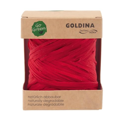 Geschenkbast, Bastbänder, Naturbast, 10 mm stark, 50 lfm, Rot, 1 Rolle(n) von Wertpack