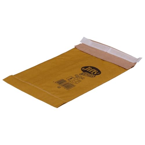 Jiffy Versandtaschen, 100% Altpapier, gepolstert, Braun, 180 x 280 mm, 100 Stück von Wertpack