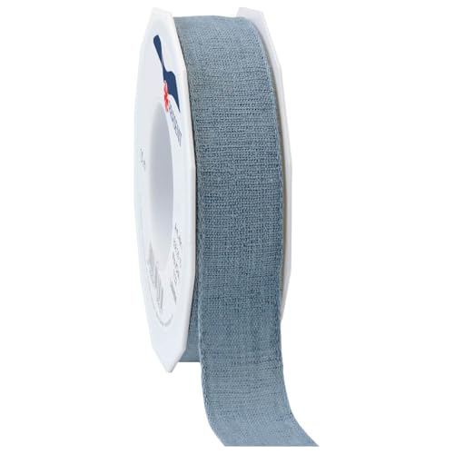 Leinenband Green blaugrau Geschenkband 25 mm x 15 m, 1 Rolle(n) von Wertpack