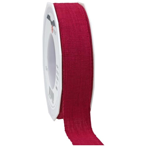 Leinenband Green bordeaux Geschenkband 25 mm x 15 m, 1 Rolle(n) von Wertpack